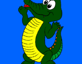 Coloring page Baby crocodile painted byME