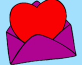 Coloring page Heart in an envelope painted bymorgan