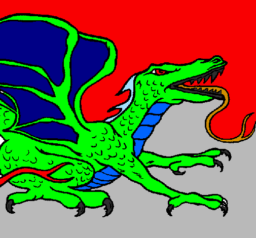 Download Colored page Reptile dragon painted by stem gragin