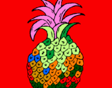 Coloring page pineapple painted byaitana