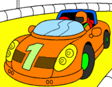 Coloring page Race car painted by bvfvnnh