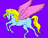 Coloring page Pegasus flying painted bykiran