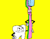Coloring page Tooth and toothbrush painted bymaddy