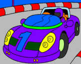 Coloring page Race car painted bydamely