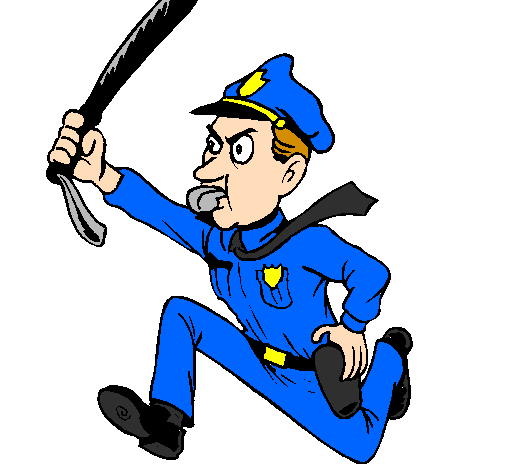 Coloring page Police officer running painted byStan Marshall
