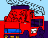 Coloring page Fire engine painted byGeorge