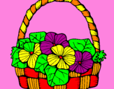 Coloring page Basket of flowers 6 painted bylauraa