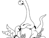 Coloring page Seated Diplodocus  painted byYASMIN