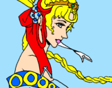 Coloring page Chinese princess painted byVelma