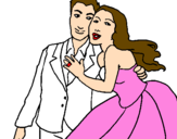 Coloring page The bride and groom painted bybeth