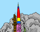 Coloring page Rocket launch painted bylauraa
