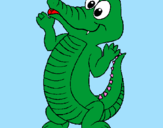 Coloring page Baby crocodile painted byevans
