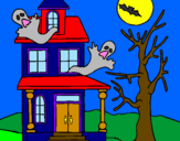 Coloring page Ghost house painted bytommaso