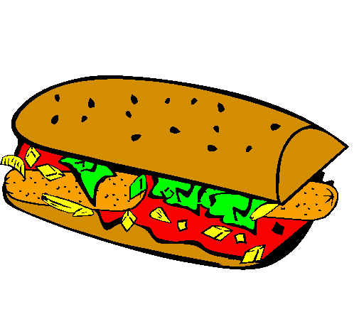 Coloring page Sandwich painted bylucky gal