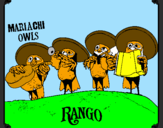 Coloring page Mariachi Owls painted bykelan