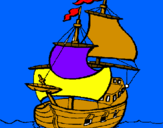 Coloring page Ship painted byMarga