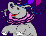 Coloring page Elephant with 3 balloons painted byrosita_fresita_ingrid@