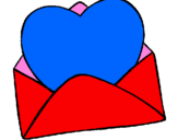 Coloring page Heart in an envelope painted bysara