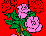 Coloring page Bunch of roses painted byhayley