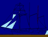 Coloring page Sailing boat with three masts painted byJREUYEEAHECPÑYYEDIK4S