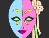 Coloring page Italian mask painted byDenise