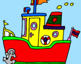 Coloring page Boat with anchor painted bymao
