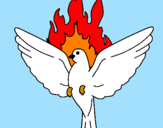 Coloring page Pentecostal Dove painted byLinda
