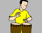 Coloring page Percussionist painted byMarga
