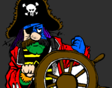 Coloring page Pirate captain painted bykobe