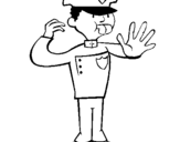 Coloring page Traffic police painted bytraffic guard