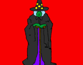 Coloring page Mysterious sorceress painted byachier