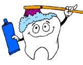 Coloring page Tooth cleaning itself painted bynadia