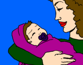 Coloring page Mother and daughter II painted byolivia