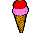 Coloring page Ice-cream cornet painted byclaudia