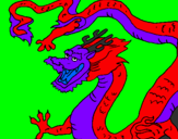 Coloring page Chinese dragon painted bynicolette