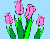 Coloring page Tulips painted bydani
