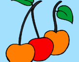 Coloring page cherries painted byjulia