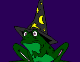 Coloring page Magician turned into a frog painted bymatha