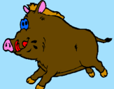 Coloring page Wild boar painted byharryboo