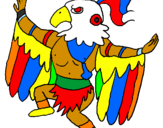 Coloring page Mayan shaman painted byd