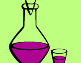 Coloring page Carafe and glass painted byMarga