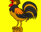 Coloring page Cock singing painted bycourt