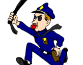 Coloring page Police officer running painted byJacob