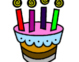Coloring page Cake with candles painted bycvnvncjiFFFDxix