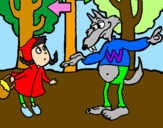 Coloring page Little red riding hood 5 painted bymin