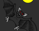 Coloring page Dog-like bat painted byMath Vamp