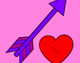 Coloring page Heart and arrow painted bysamantha