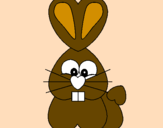 Coloring page Heart rabbit painted byMarga