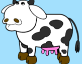 Coloring page Thoughtful cow painted bycourt