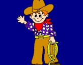 Coloring page Little cowboy painted byTHEO
